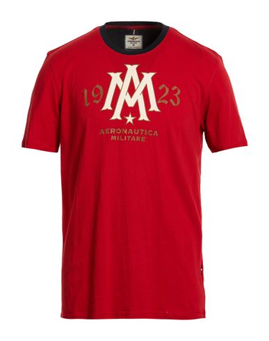 Aeronautica Militare Man T-shirt Red Size L Cotton