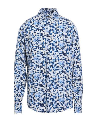 En Avance Man Shirt Blue Size Xxl Viscose