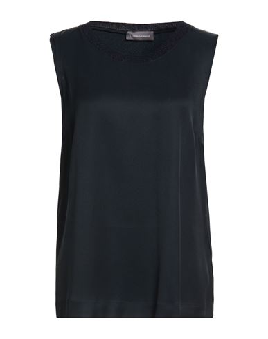 Lorena Antoniazzi Woman Top Midnight Blue Size 10 Acetate, Silk, Cotton, Viscose, Polyester In Black
