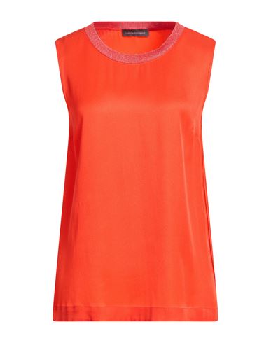 Lorena Antoniazzi Woman Top Red Size 10 Acetate, Silk, Cotton, Viscose, Polyester
