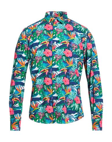 En Avance Man Shirt Green Size M Cotton, Modal