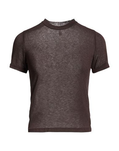 Daniele Fiesoli Collezione N_01 Woman T-shirt Dark Brown Size M Viscose, Nylon, Cashmere, Elastane
