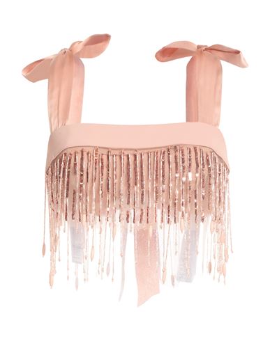 Elisabetta Franchi Woman Top Blush Size 8 Polyamide, Silk In Neutral