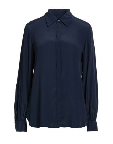 Ottod'ame Woman Shirt Midnight Blue Size 12 Acetate, Silk