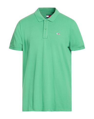 Tommy Jeans Man Polo Shirt Green Size L Cotton