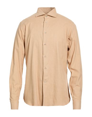 Borriello Napoli Man Shirt Sand Size 17 ½ Cotton In Neutral