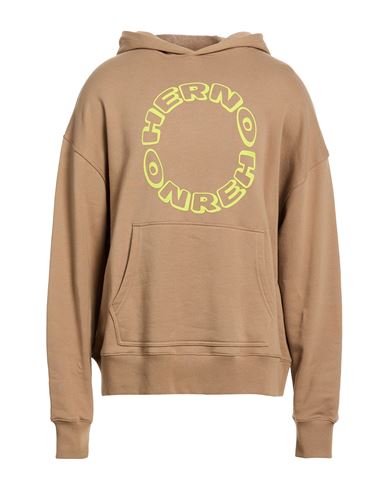 Herno Man Sweatshirt Camel Size 40 Cotton In Brown