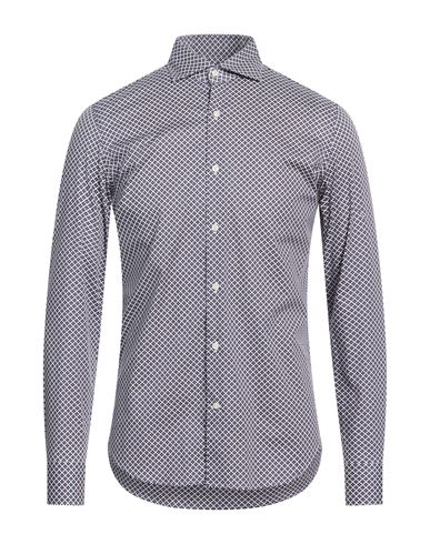 Ghirardelli Man Shirt Blue Size 17 Cotton, Elastane