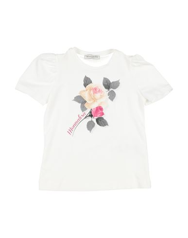 Monnalisa Babies'  Toddler Girl T-shirt Ivory Size 6 Cotton, Elastane In White