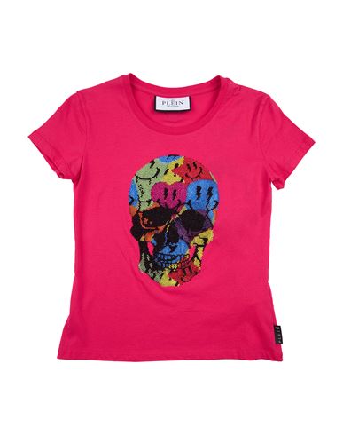 Philipp Plein Babies'  Toddler Girl T-shirt Fuchsia Size 6 Cotton, Glass In Pink