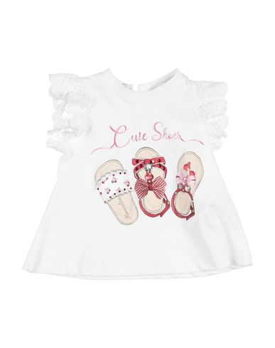 Monnalisa Babies'  Newborn Girl T-shirt White Size 3 Cotton