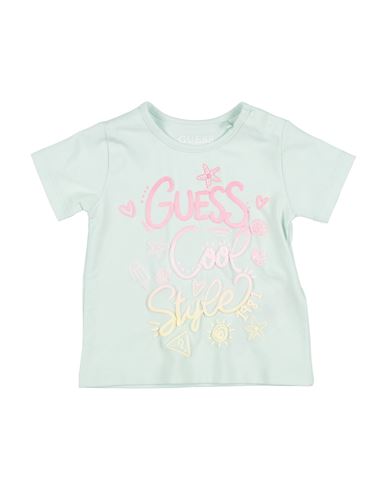Guess Babies'  Newborn Girl T-shirt Light Green Size 3 Cotton, Elastane