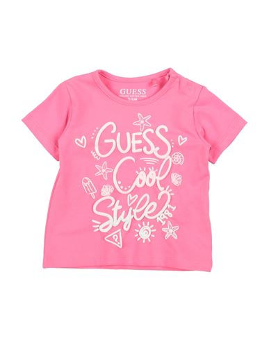 Guess Babies'  Newborn Girl T-shirt Pink Size 3 Cotton, Elastane