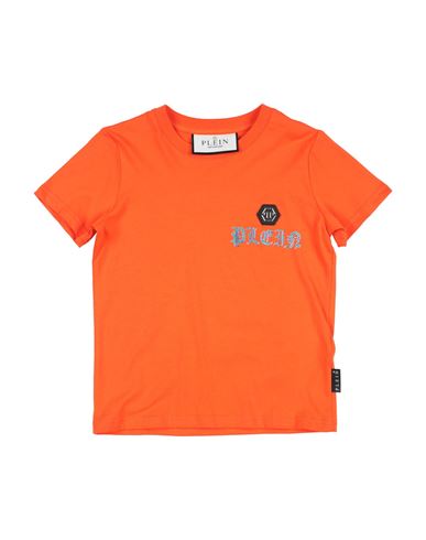 Philipp Plein Babies'  Toddler Boy T-shirt Orange Size 6 Cotton, Glass