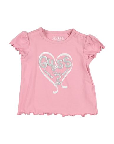 Guess Babies'  Newborn Girl T-shirt Antique Rose Size 3 Cotton, Elastane In Pink