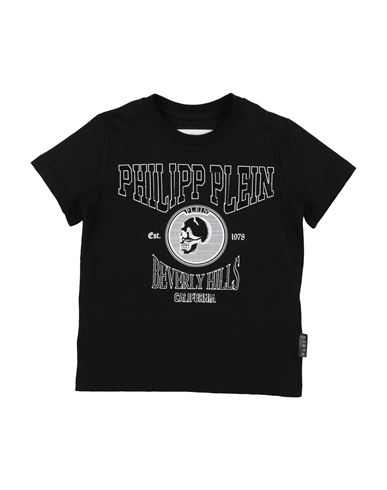 Philipp Plein Babies'  Toddler Boy T-shirt Black Size 6 Cotton, Fiberglass