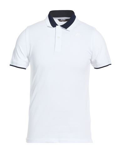 K-way Man Polo Shirt White Size S Cotton, Elastane