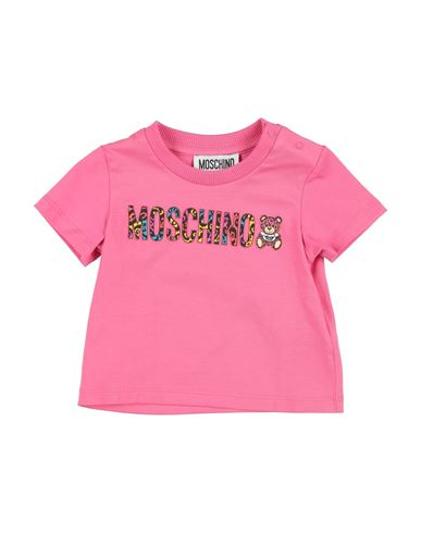 Moschino Baby Newborn Girl T-shirt Fuchsia Size 3 Cotton, Elastane In Pink