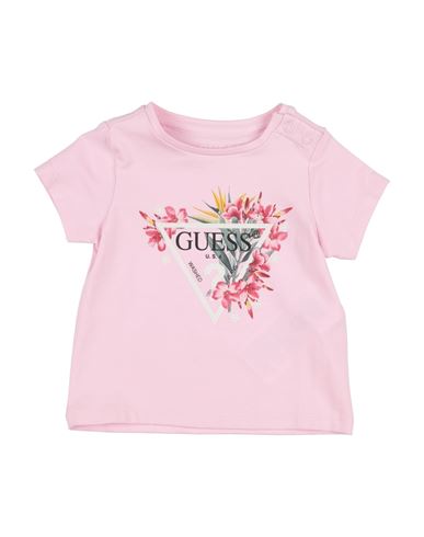 Guess Baby Newborn Girl T-shirt Pink Size 3 Cotton, Elastane