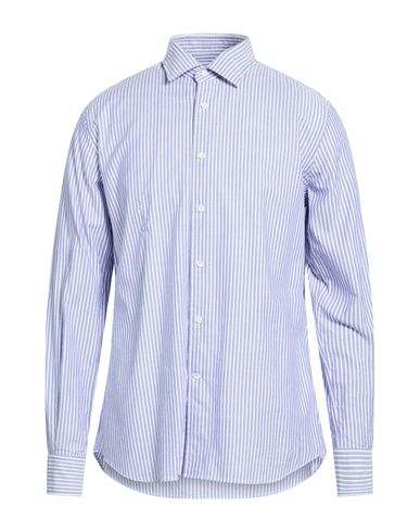 Glanshirt By Slowear Man Shirt Azure Size 16 ½ Cotton In Animal Print