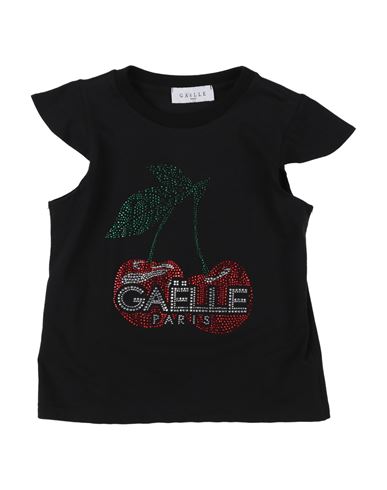 Gaelle Paris Babies' Gaëlle Paris Toddler Girl T-shirt Black Size 4 Cotton, Elastane