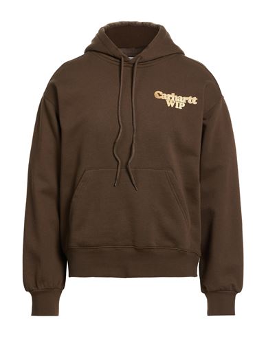 Carhartt Man Sweatshirt Chocolate Brown Size S Cotton, Polyester, Elastane