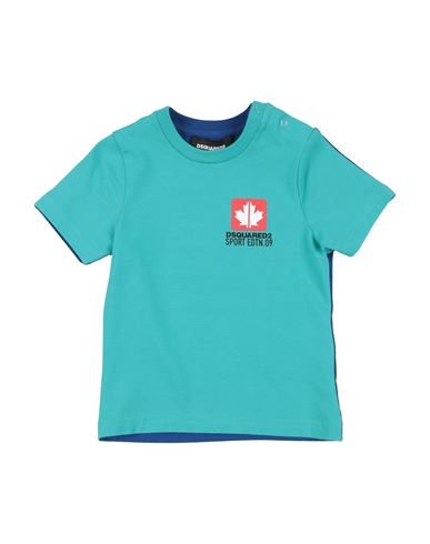 Dsquared2 Babies'  Newborn Boy T-shirt Turquoise Size 3 Cotton, Elastane In Blue
