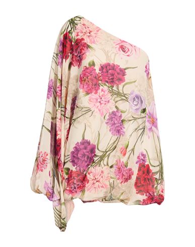 Anna Sirico Couture Woman Top Beige Size 12 Polyester In Nude