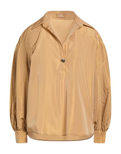 Anna Sirico Couture Woman Top Sand Size 6 Acrylic, Polyester In Brown