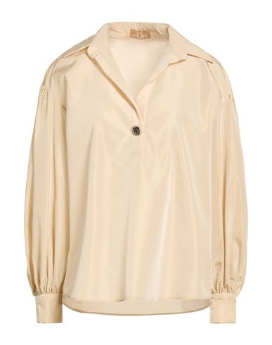 Anna Sirico Couture Woman Top Beige Size 10 Acrylic, Polyester In Neutral