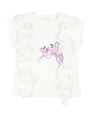 U+é Babies'  Toddler Girl T-shirt White Size 6 Cotton, Elastane