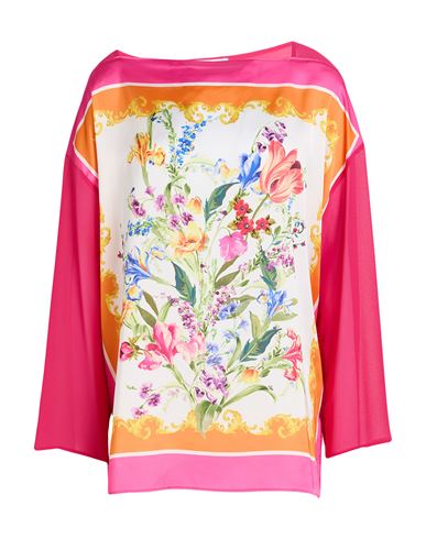 Clips More Woman Top Fuchsia Size 12 Polyester In Multi