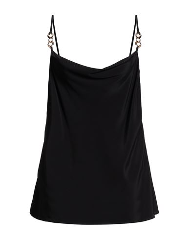 Simona Corsellini Woman Top Black Size 10 Acetate, Silk