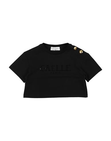 Gaelle Paris Babies' Gaëlle Paris Toddler Girl T-shirt Black Size 4 Cotton, Elastane