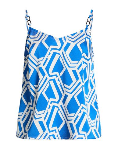 Morgan De Toi Woman Top Blue Size 10 Polyester In Animal Print