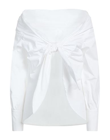 Kontatto Woman Shirt White Size 8 Cotton, Elastane