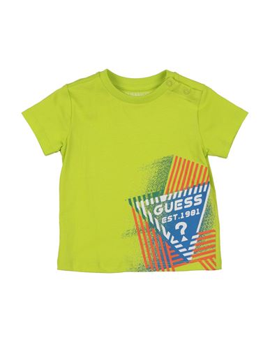 Guess Babies'  Eco Newborn Boy T-shirt Lime Green Size 3 Organic Cotton
