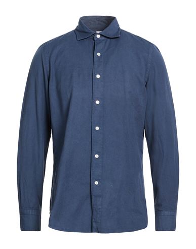 Finamore 1925 Man Shirt Navy Size 16 ½ Cotton In Blue