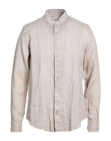 Eleventy Platinum Man Shirt Taupe Size S Linen In Neutral