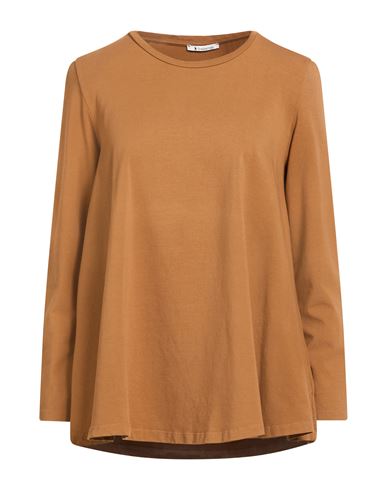 Trebarrabi® Trebarrabi Woman T-shirt Brown Size S Cotton, Elastane