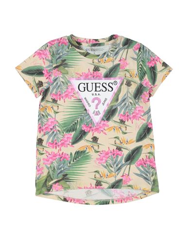 Guess Babies'  Toddler Girl T-shirt Pastel Yellow Size 5 Cotton, Elastane