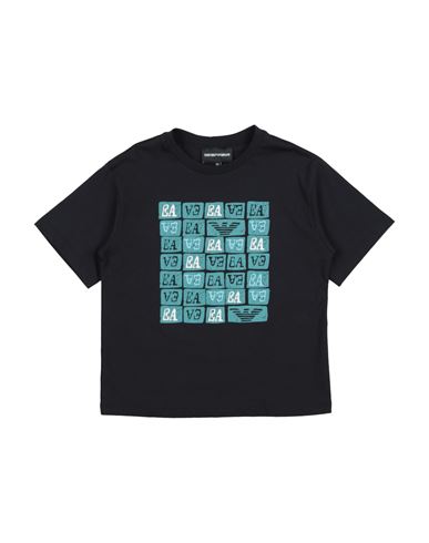 Emporio Armani Babies'  Toddler Boy T-shirt Midnight Blue Size 6 Cotton In Black