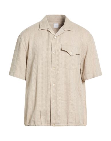 Eleventy Platinum Man Shirt Beige Size Xxl Linen, Viscose, Cotton In Neutral