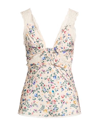 Rabanne Woman Top Beige Size 10 Recycled Polyester In Multi