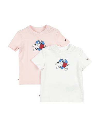 Tommy Hilfiger Babies'  Newborn Girl T-shirt White Size 3 Cotton, Elastane In Multi