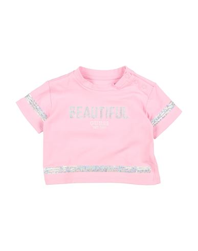 Guess Babies'  Newborn Girl T-shirt Pink Size 3 Organic Cotton, Elastane