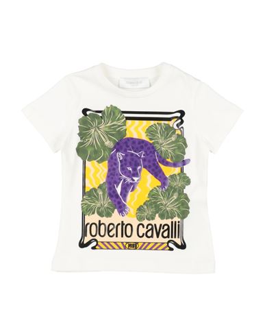 Roberto Cavalli Babies'  Junior Toddler Girl T-shirt Off White Size 4 Cotton In Brown