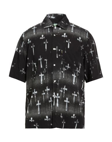 Aries Man Shirt Black Size M Viscose