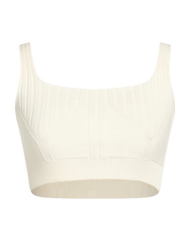 Dondup Woman Top Ivory Size 8 Viscose, Polyacrylic In Neutral