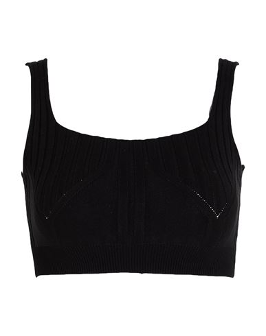Dondup Woman Top Black Size 10 Viscose, Polyacrylic